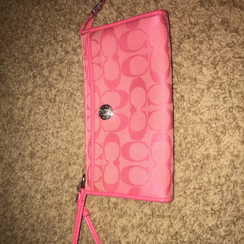 Authentic Pink Coach Wristlet